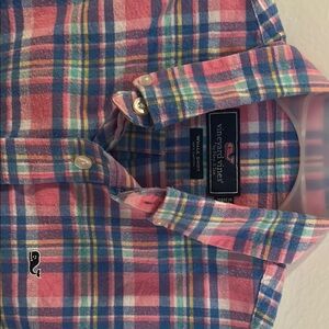 Vineyard Vines Boys Pink Plaid Shirt